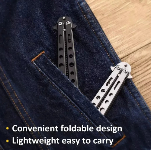 Cuchillo Plegable Con Forma De Mariposa De Acero Inoxidable