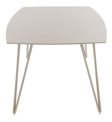 Moveis Mesa Comedor Rectangular 6 Pers Ultra Delgada Vidrio Color de la tapa OFF WHITE MATTE