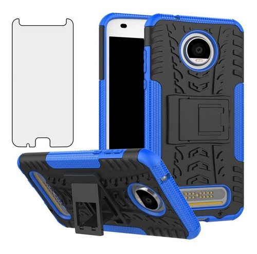 Cc Para Moto Z2 Play Con Pantalla De Cristal Templado