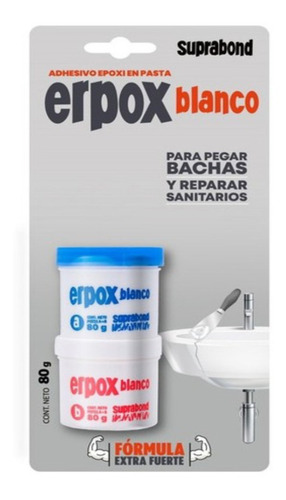 Adhesivo Epoxi Erpox Blanco Suprabond Para Bachas Sanitarios