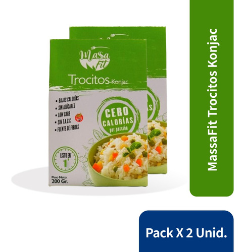 Pasta Konjac Massa Fit Trocitos 2 Unidades X 200 Gr