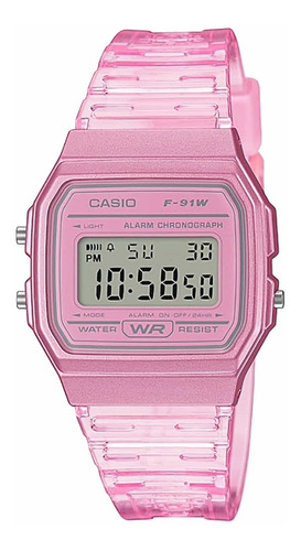 Reloj Casio F-91ws-4d Retro Rosado Unisex