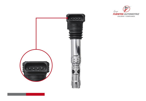 Kit 4 Bobina Alta Energia Vw Jetta A4 L4 1.8t 2004 2005