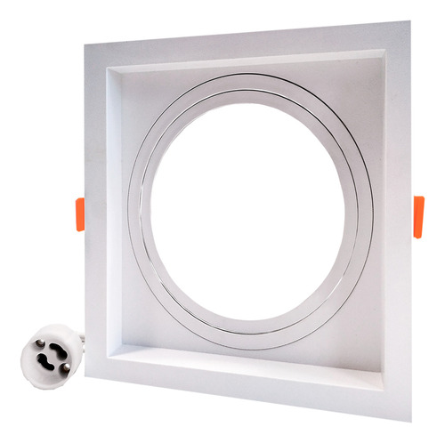 Spot De Embutir Recuado Ajustável Quadrado Ar111 Gu10 Cor Branco 110V/220V