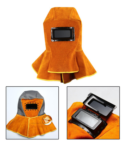 Capucha De Soldador De Cuero Soldadura Sin Automático