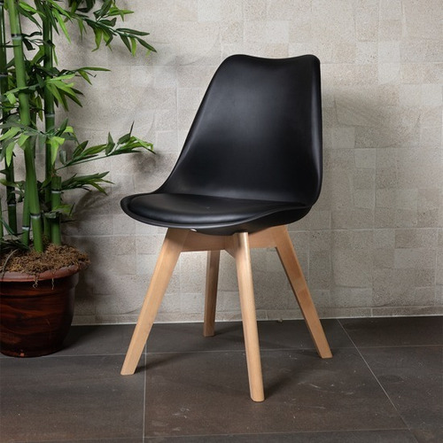 Imagen 5 de 9 de Silla Tulip Eames Comedor Moderna Blanca Negra X4 Unidades