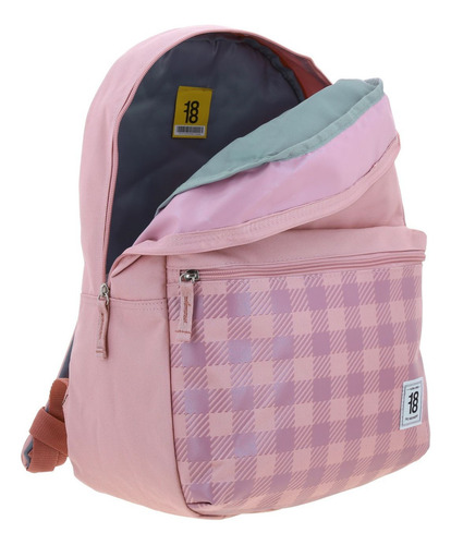Mochila Escolar Chenson Juvenil 1818 Crazy Colors Rosa Diseño De La Tela Liso
