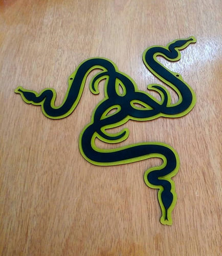 Quadro Placa Logo Razer Em Relevo Decoração Gamer