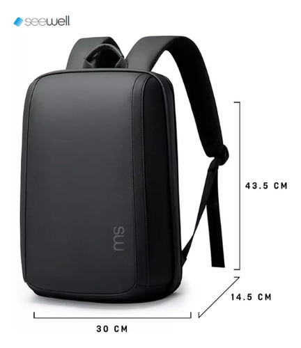 Mochila Bolsa Premium Executiva Notebook 14 Impermeável Preto