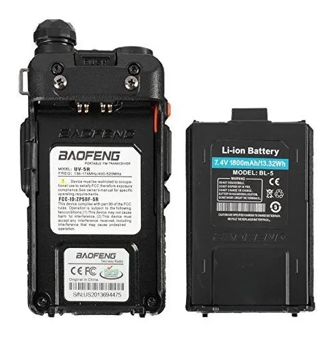 Baofeng Uv-5r Radio Doble Banda, Dos Vías, Negra