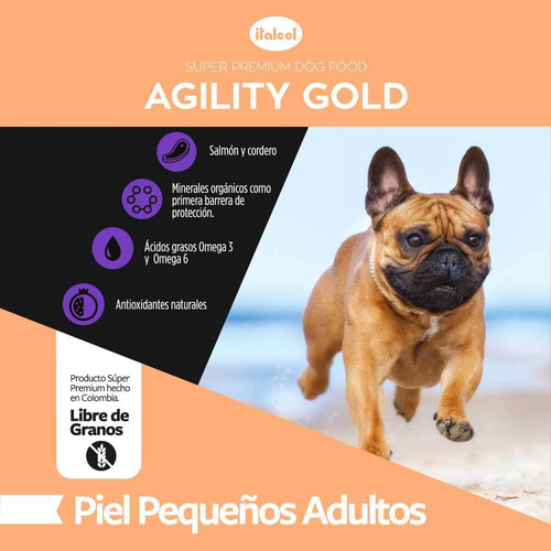 Alimento Para Perro - Agility Gold Pequeños Adultos Piel 3 K