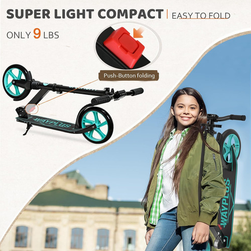 Patinete Wayplus Para Mayores De 6 Años, Niños, Adolescentes