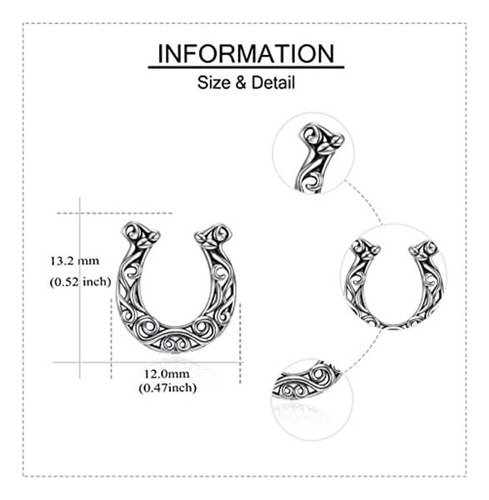 Pendientes De Herradura De La Suerte De Plata De Ley 925, Ta