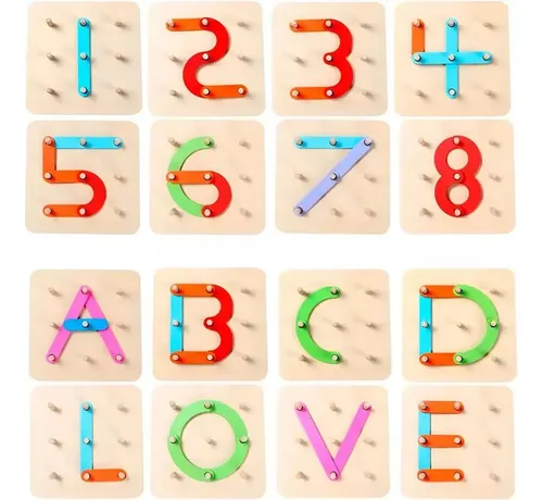 Juego Madera Geométrico Bar Shaped Montessori Geoplano Neo