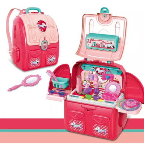 Tocador Set De Belleza Infantil Mochila Beauty 2 En 1