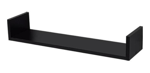 Imagem 2 de 7 de Prateleira U 60 X 25cm Preta Suporte Invisível