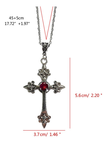 (r) Collar De Estilo Gótico Con Forma De Cruz Grande, Unisex