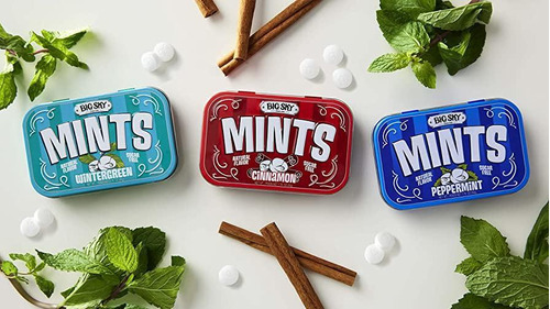 Pastilhas Balas Mints Peppermint Big Sky Lata 50g