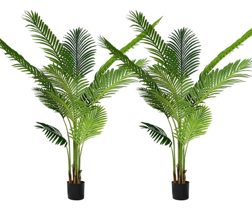 Palmera Artificial Areca De 5 Pies, Planta Tropical Falsa Co