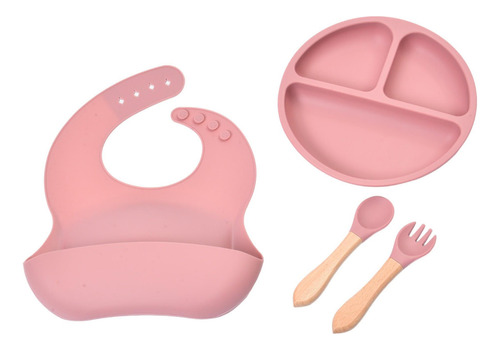 Kit Babador Prato Talheres Silicone Pietra Baby