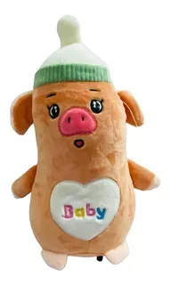 Peluche Tetero Cerdito Piel Masmelo Perfumado 25 Cm Café