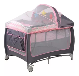 Cuna Corral Bebe Multifunción Plegable Con Mosquitero 3 En 1