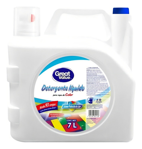 Detergente Líquido Great Value Para Ropa De Color 7l
