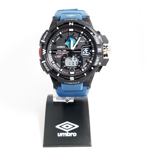 Relógio Pulso Umbro Azul Borracha Estilo G-shock Umb-012-5