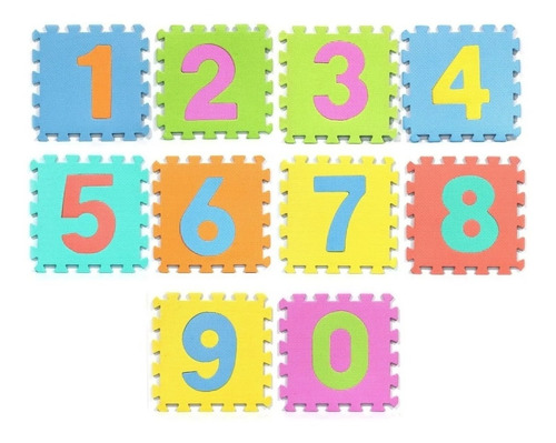 Alfombra Puzzle Goma Eva Números 10 Piezas Infantil