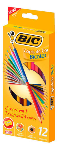 Lápices de colores hexagonales bicolor Bic - 12 unidades