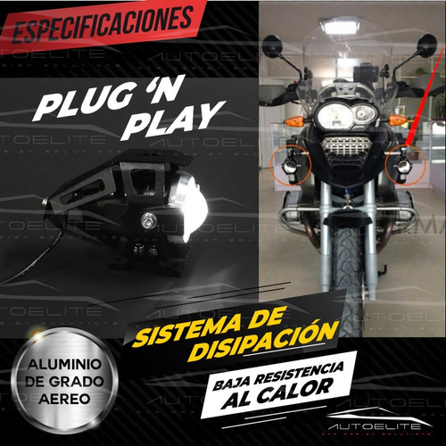 Imagen 7 de 10 de Faro Oro Lupa Led Cree Moto Universal Estrobo U5 125w