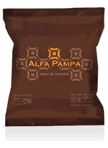 Alfajor pampa Alfajor chocolate negro caja con 24 unidades