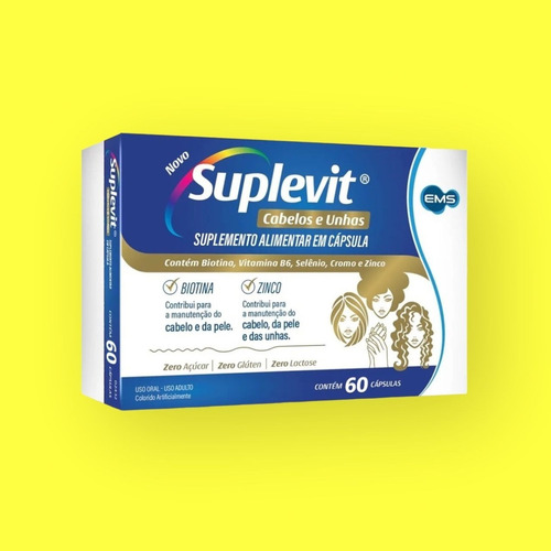 Combo 4 Caixas Suplevit Cabelos E Unhas 60 Capsulas Sabor Sem Sabor