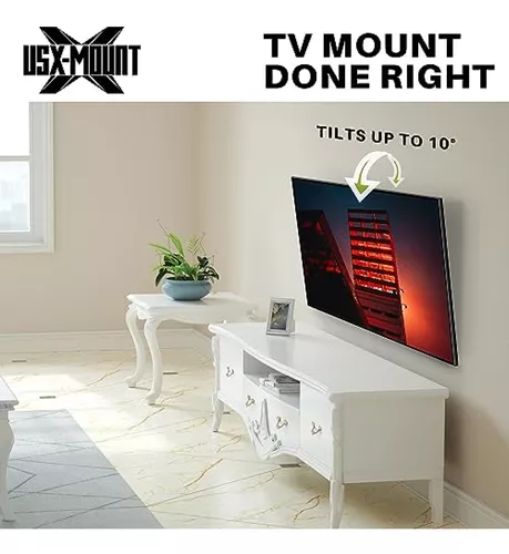  USX Mount Soporte de pared inclinable para TV con certificación  UL, perfil bajo para la mayoría de LED de pantalla plana de 26 a 60 pulgadas,  LCD, televisores curvos, soporte inclinable