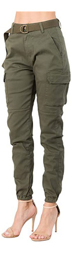 Pantalones Tipo Jogger Cargo De Cintura Alta R Para Mujer, D