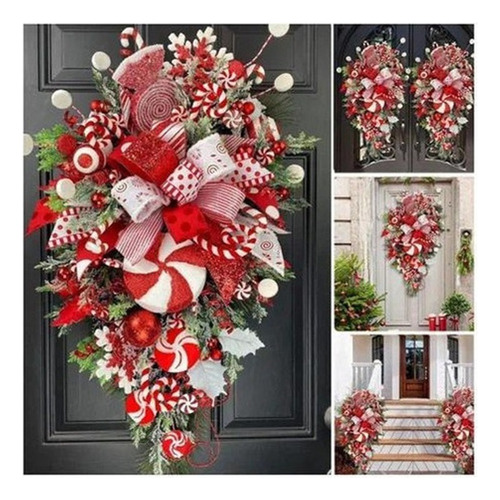 Fweaad Corona De Navidad En Forma De Barra De Caramelo,