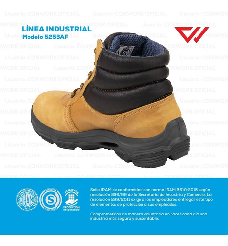 Imagen 8 de 10 de Botin De Seguridad Conwork Línea Fly 553baf Titan Camel