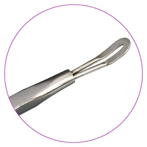 Imagem 3 de 3 de Extrator Cravos Comedões Cureta Alça Dupla Aço Inox Kit 3 Un