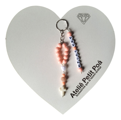 Mini Terço Nossa Senhora Dezena Chaveiro Personalizado