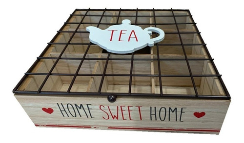 Caja De Madera Para Te Home Sweet Home 24x24 (pz)