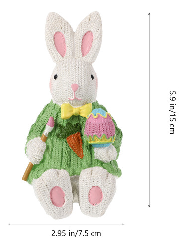 Adorno De Pascua Para El Hogar, Tejido De Conejo De Resina,