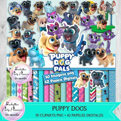 Papeles Y Cliparts Png Digitales Puppy Dogs Kit Imprimible