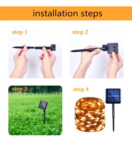 22m 200led Al Aire Libre A Prueba De Agua De Luz Solar Led