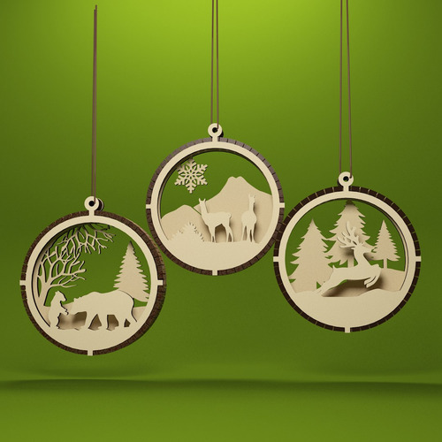 Navidad Bombillos Artesanales De Dos Capas, Decoración Árbol