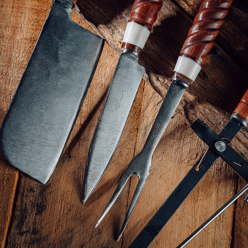 Cuchillos Para Asado Kit Artesanal 5 Piezas