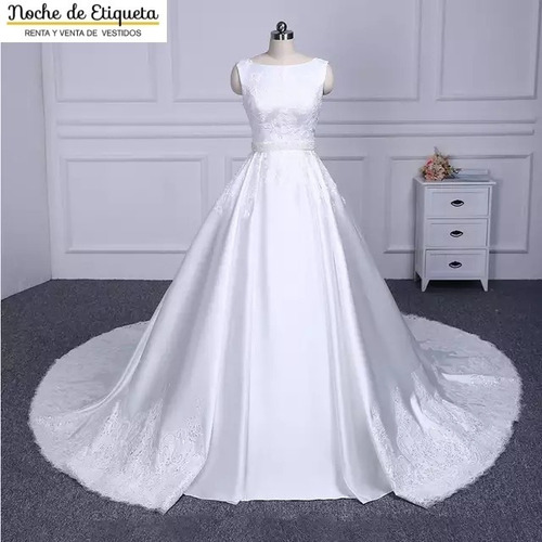 Vestido De Novia Corte A Satin Bordado