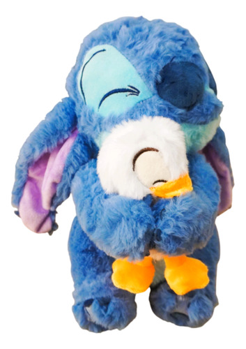 Peluche Stitch Con Patito 30cm Celeste