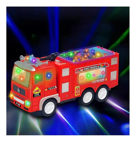 Camión Bombero Juguete Con Sonido Luces 4d Y Movimiento
