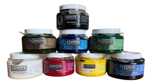 Imagen 1 de 2 de Gama Completa Tinta Coyote P/grabado 200 Gramos, 8 Colores