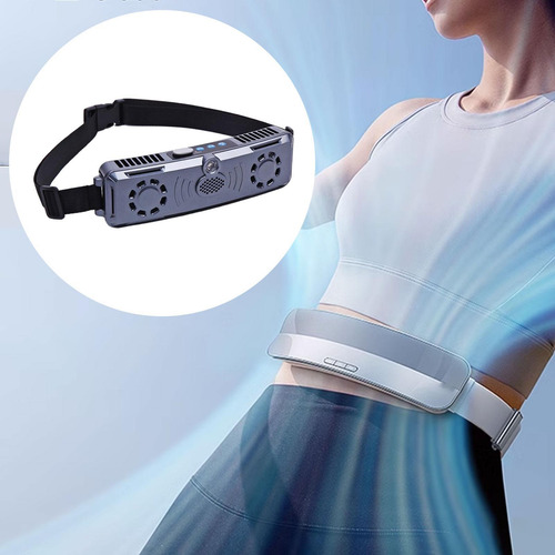 Ventilador De Cintura Con Cinturón Ajustable Usb Gris